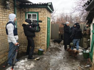 Assisting foreign journalists during their work along the front line. Eastern Ukraine 2018.